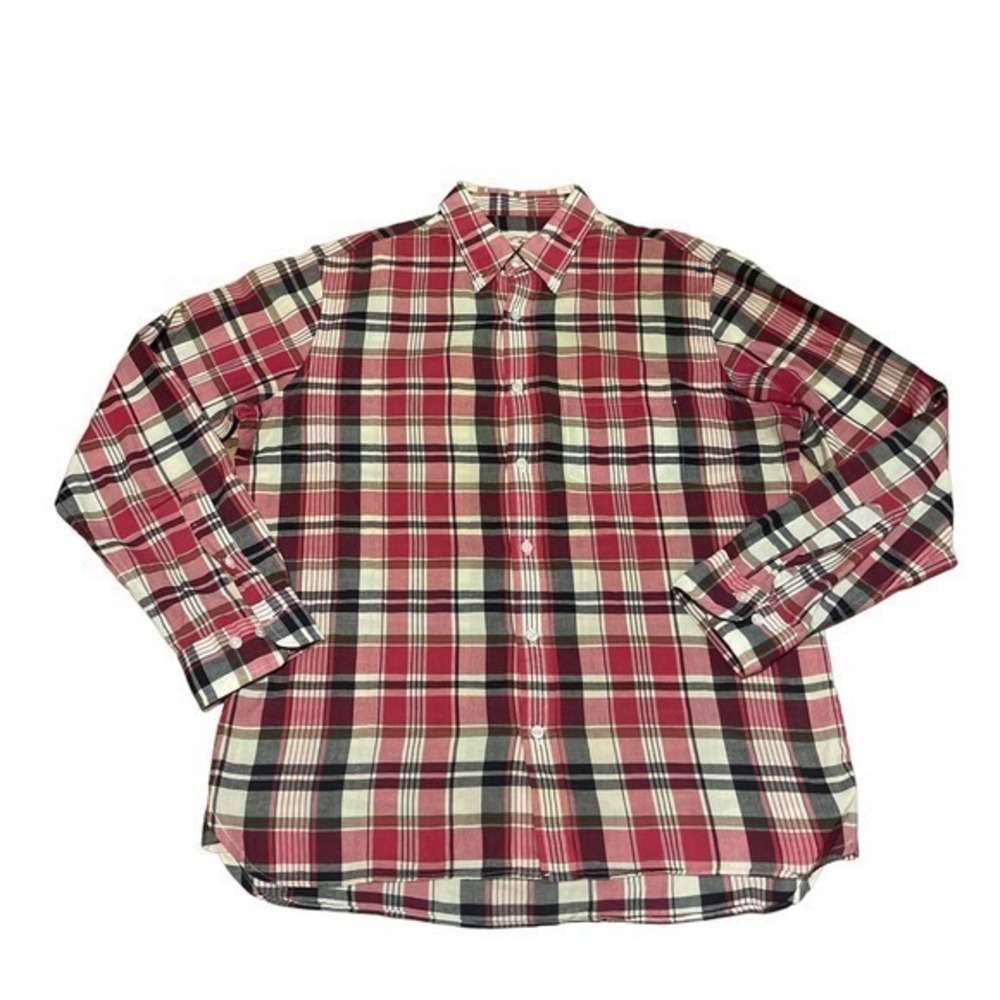 Brooks brothers, red fleece plaid button down shirt